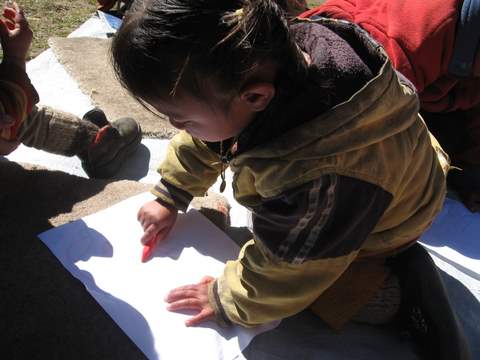 Ghunsa child drawing